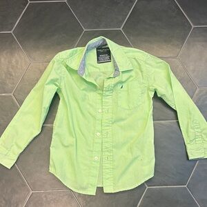 Nautica Kids Bright Green Gingham Button Down Shirt